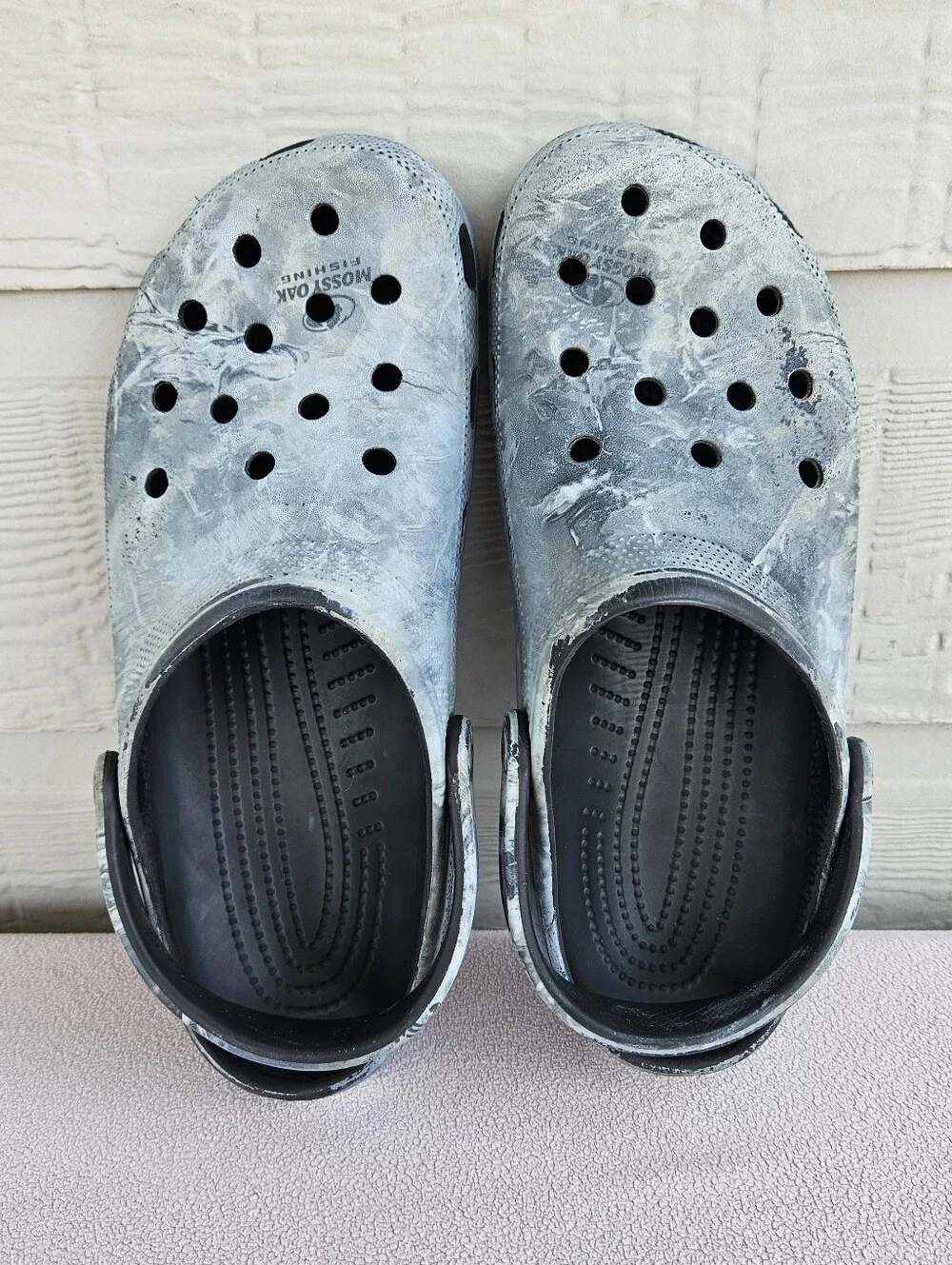 Crocs Classic Clog Mossy Oak Hailstone Grey Men SZ 12 Slip On Waterproof Shoes